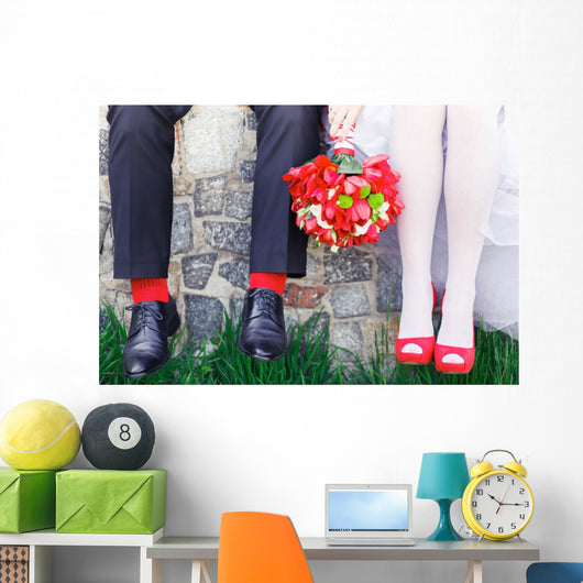 Groom Bride Wedding Shoes Wall Decal