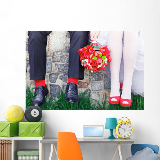 Groom Bride Wedding Shoes Wall Decal