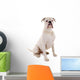 Sitzender Weisser Boxer Hund Wall Decal
