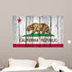 Grunge California State Flag Wall Decal