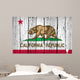 Grunge California State Flag Wall Decal