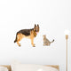 German Shepherd and Cat Wall Decal