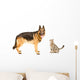 German Shepherd and Cat Wall Decal