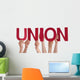 Many People Hands Holding Wall Decal Panoramic Wall Decal Design 1