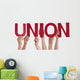 Many People Hands Holding Wall Decal Panoramic Wall Decal Design 1