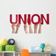 Many People Hands Holding Wall Decal Panoramic Wall Decal Design 1