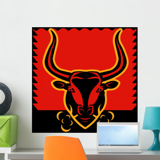 Bull Red Wall Decal