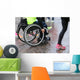 Disabled Athlete with Wheelchair Wall Decal Design 2