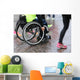 Disabled Athlete with Wheelchair Wall Decal Design 2