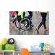 Disabled Athlete with Wheelchair Wall Decal Design 1