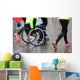 Disabled Athlete with Wheelchair Wall Decal Design 1