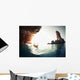 Young Lady Paddling Kayak Wall Decal