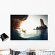 Young Lady Paddling Kayak Wall Decal