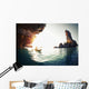 Young Lady Paddling Kayak Wall Decal