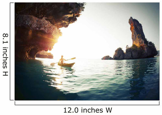 Young Lady Paddling Kayak Wall Decal
