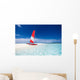 Sailing Boat with Red Wall Decal