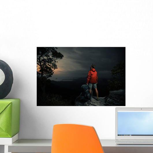 Hiker Cliff Wall Decal