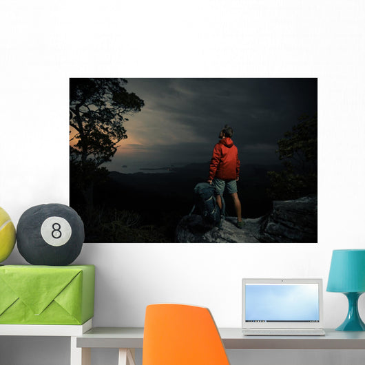 Hiker Cliff Wall Decal