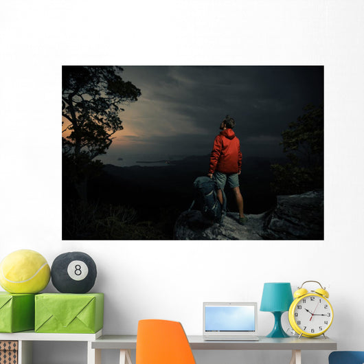 Hiker Cliff Wall Decal