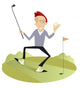 Happy Golfer Wall Decal