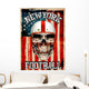 American Football Skull Vintage Wall Decal