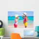 Little Adorable Girls Eating Wall Decal