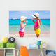 Little Adorable Girls Eating Wall Decal
