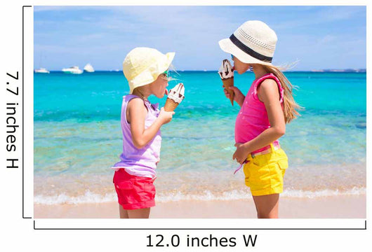 Little Adorable Girls Eating Wall Decal