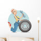 Beautiful Girl Mechanic with Wall Decal