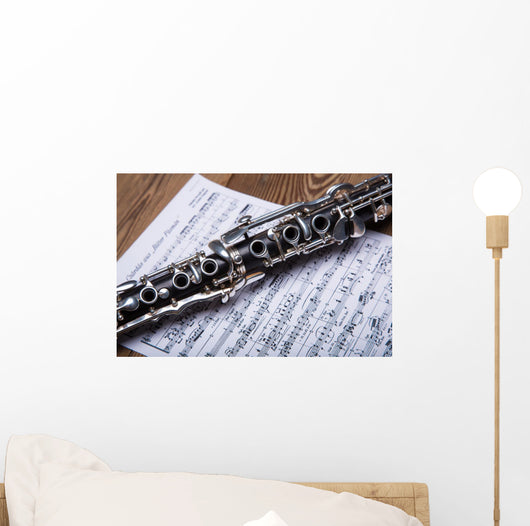 Klarinette Platziert Am Notenblatt Wall Decal