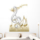 Tanzende Noten Mit Notenschl Wall Decal