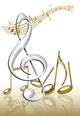 Tanzende Noten Mit Notenschl Wall Decal