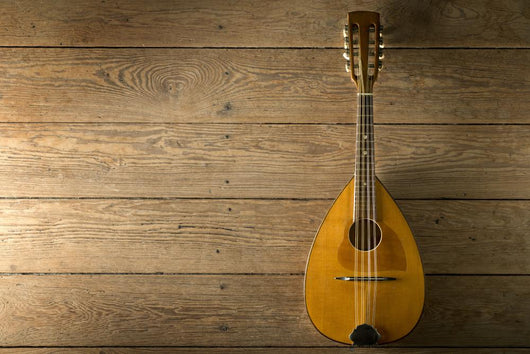 Alte Mandoline Auf Holzdielen Wall Decal