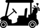 Golf Cart with Clubs Wall Decal
