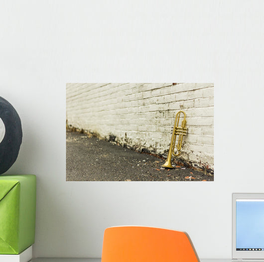 Old Trumpet Brick Wall - Wall Decal