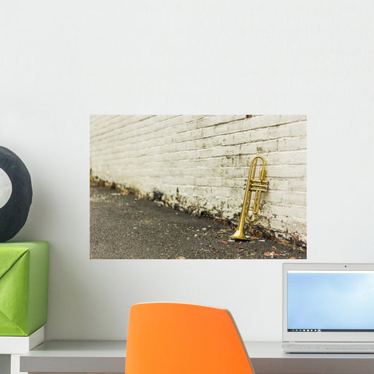 Old Trumpet Brick Wall - Wall Decal