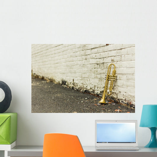 Old Trumpet Brick Wall - Wall Decal
