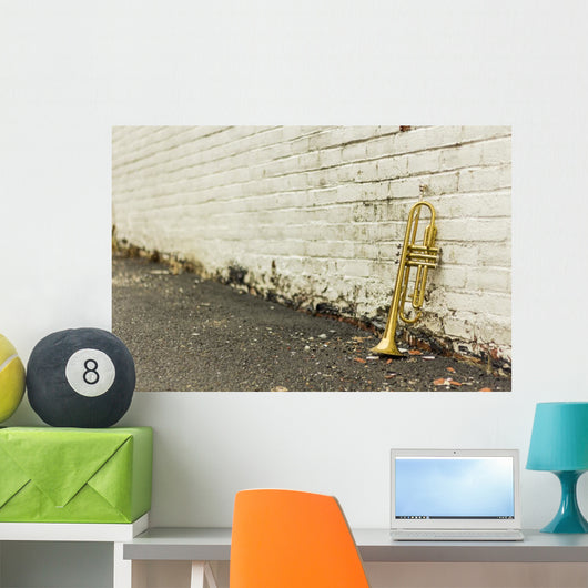 Old Trumpet Brick Wall - Wall Decal