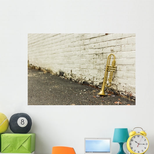 Old Trumpet Brick Wall - Wall Decal