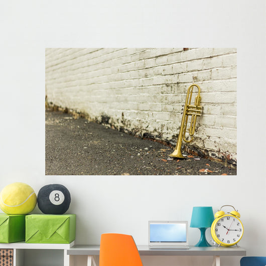 Old Trumpet Brick Wall - Wall Decal