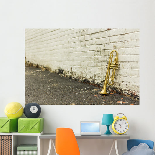Old Trumpet Brick Wall - Wall Decal