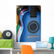 Row Colorful Acoustic Guitars Wall Decal