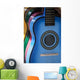 Row Colorful Acoustic Guitars Wall Decal