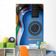 Row Colorful Acoustic Guitars Wall Decal