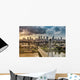 City Warsaw Skyline behind Wall Decal