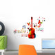 Colorful Guitar Design Wall Decal