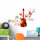 Colorful Guitar Design Wall Decal