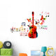 Colorful Guitar Design Wall Decal