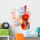 Colorful Cello Design Wall Decal
