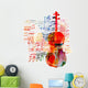 Colorful Cello Design Wall Decal